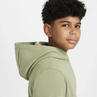 Nike Sportswear Club Fleece Big детские Pullover Толстовка с капюшоном (Extended Size) цвет зеленый