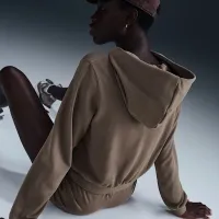 Nike Sportswear Chill Terry женская Loose Full-Zip French Terry Толстовка с капюшоном цвет коричневый