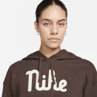 Nike Sportswear Club Fleece женская оверсайз Cropped Толстовка с капюшоном цвет коричневый