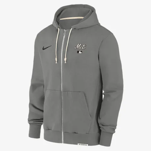New York Mets Authentic Collection Travel чоловічі Nike Dri-FIT MLB Full-Zip Толстовка з капюшоном колір сірий