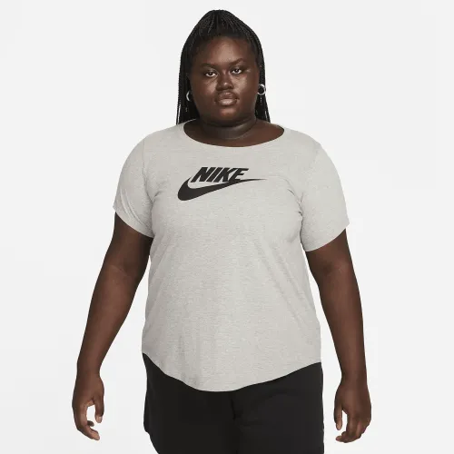 Nike Sportswear Essentials жіноча Logo футболка (великі розміри) колір сірий