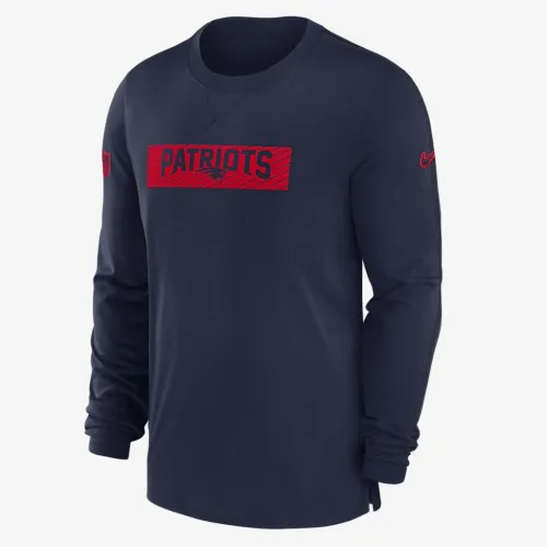 New England Patriots Sideline Player Team Issue Men’s Nike Dri-FIT Long-Sleeve Top блакитний