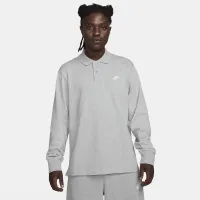 Nike Club чоловічі Long-Sleeve Knit Polo колір сірий