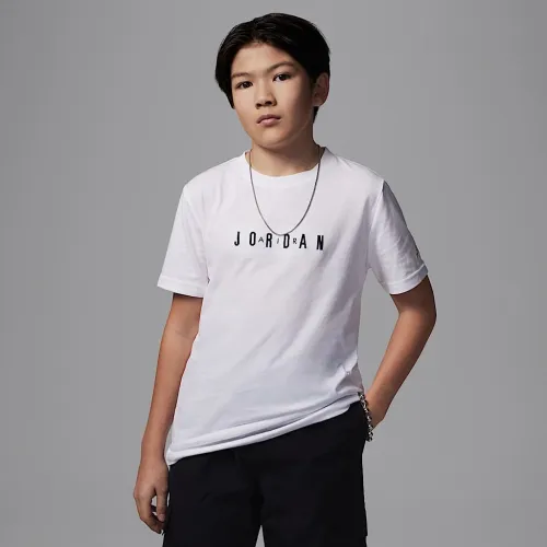Nike Jordan Big детские Embroideцвет красный Logo футболка цвет белый
