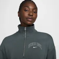 Nike Sportswear Phoenix Fleece жіноча 1/2-Zip Cropped світшот колір зелений