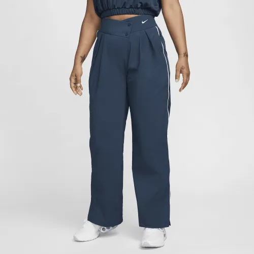 Nike Sportswear Collection женская Mid-Rise Repel Asymmetrical-Waist Trousers синий