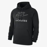 Nike Swoosh Club Fleece мужские Lacrosse Pullover Толстовка с капюшоном цвет черный
