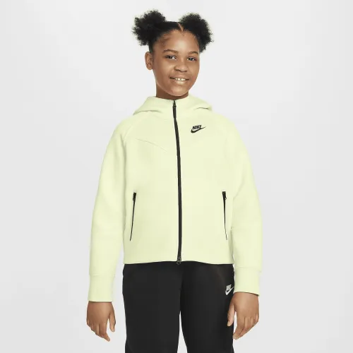 Nike Sportswear Tech Fleece Big детские (Girls') Full-Zip Толстовка с капюшоном (Extended Size) цвет зеленый