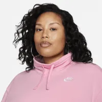 Nike Sportswear Club Fleece женская оверсайз Mock-Neck свитшот (большие размеры) Pink