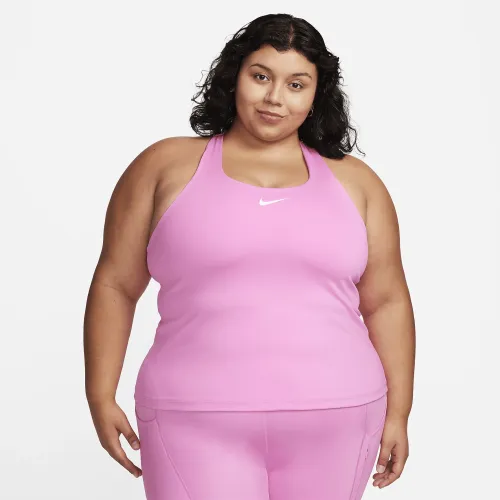 Nike Swoosh женская Medium-Support Padded Sports Bra Tank (большие размеры) цвет красный