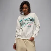 Nike Jordan Brooklyn Fleece женская Crew-Neck свитшот цвет белый