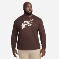 Nike SB Long-Sleeve Skate футболка колір коричневий