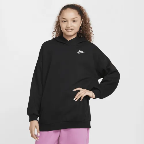 Nike Sportswear Club Fleece Big дитячі оверсайз Pullover Толстовка з капюшоном колір чорний