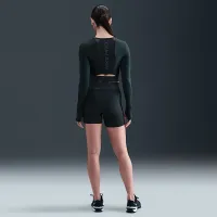 Nike Pro жіноча Dri-FIT Cropped Long-Sleeve Top колір зелений