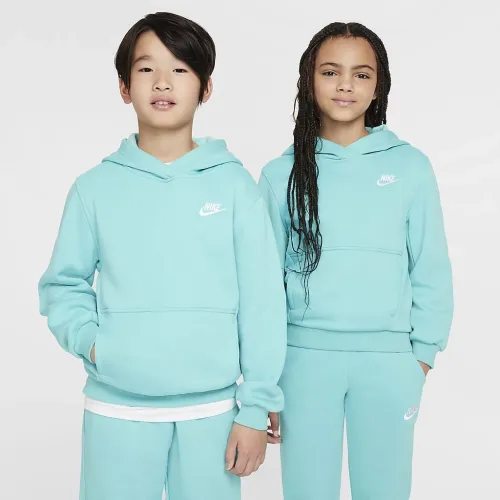 Nike Sportswear Club Fleece Big детские Pullover Толстовка с капюшоном цвет зеленый
