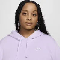 Nike Sportswear Club Fleece жіноча Pullover Толстовка з капюшоном (великі розміри) колір фіолетовий