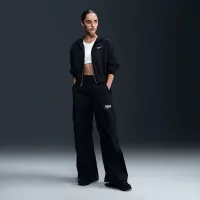 Nike Sportswear Phoenix Fleece женская Loose Cropped Full-Zip Толстовка с капюшоном цвет черный