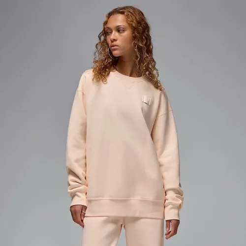 Nike Jordan Flight Fleece жіноча Crew-Neck світшот колір коричневий