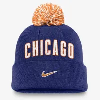 Chicago Cubs Peak мужские Nike MLB Cuffed Pom Beanie синий