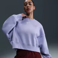 Nike Sportswear Phoenix Fleece жіноча Over-оверсайз Crew-Neck світшот колір фіолетовий