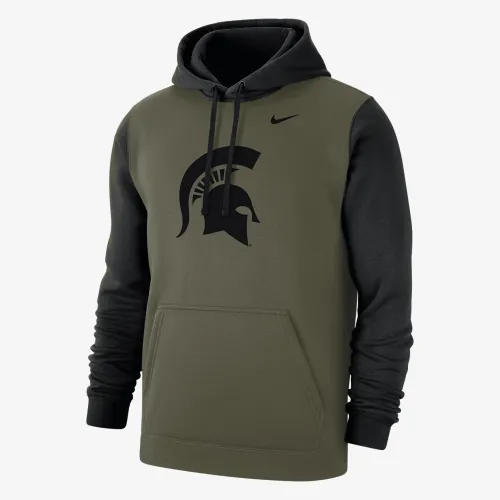 Michigan State Olive Pack чоловічі Nike College Толстовка з капюшоном колір коричневий