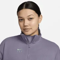 Nike Swoosh Fly женская Dri-FIT оверсайз 1/4-Zip French Terry баскетбольные Top цвет фиолетовый