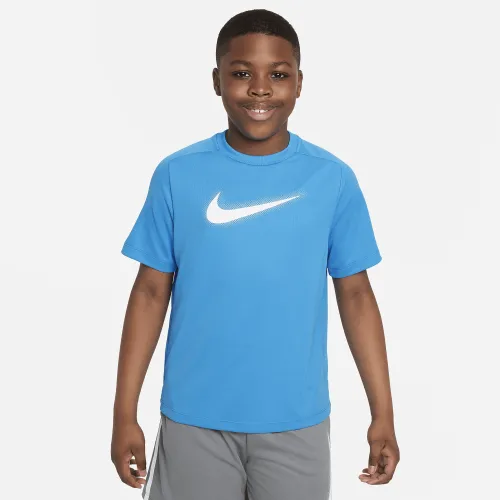 Nike Dri-FIT Icon Big дитячі (для хлопчиків) Graphic тренувальні Top (Extended Size) блакитний