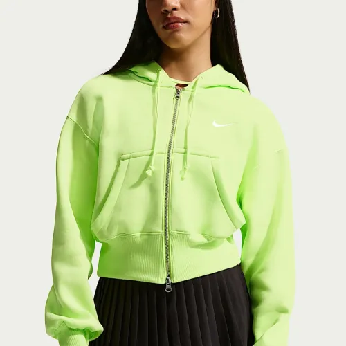Nike Sportswear Phoenix Fleece жіноча Loose Full-Zip Cropped Толстовка з капюшоном Yellow