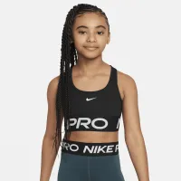 Nike Pro Swoosh Girls' Sports Bra колір чорний