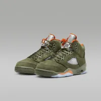 Nike Air Jordan 5 Retro Big детские Кроссовки цвет зеленый