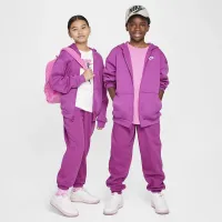 Nike Sportswear Club Fleece Big детские оверсайз Full-Zip Толстовка с капюшоном цвет фиолетовый