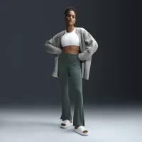 Nike Sportswear Chill Knit женская Tight Mini-Rib Flaцвет красный лосины цвет зеленый