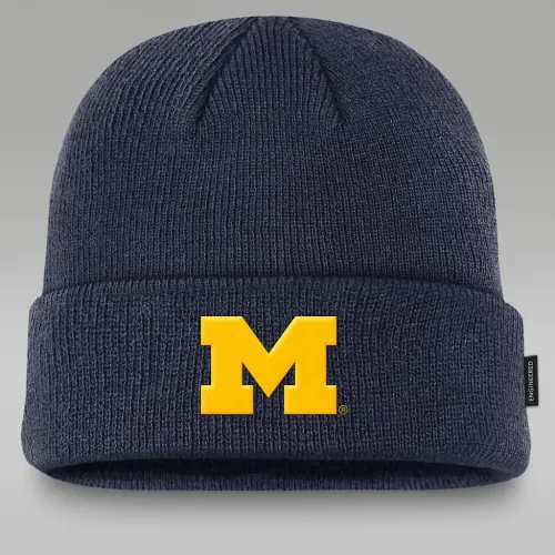 Nike Michigan Wolverines Sideline Terra мужские Jordan College Cuffed Beanie синий