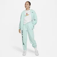Nike Air Club Fleece Big дитячі (Girls') оверсайз Full-Zip Толстовка з капюшоном колір зелений
