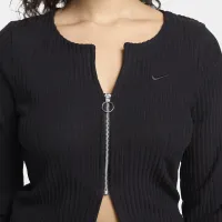 Nike Sportswear Chill Rib женская Slim Full-Zip Cardigan цвет черный