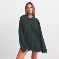 NikeSKIMS Airy женская оверсайз V-Neck Long-Sleeve Top цвет зеленый