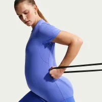 Nike (M) One жіноча Dri-FIT Slim-Fit Short-Sleeve Top (Maternity) блакитний