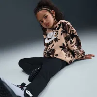 Nike Little детские Floral Camo Crew and лосины набор цвет черный