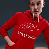 Nike женская волейбольные Pullover Толстовка с капюшоном цвет красный