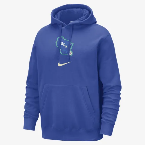 Milwaukee Bucks Club Fleece City Edition чоловічі Nike NBA Pullover Толстовка з капюшоном блакитний