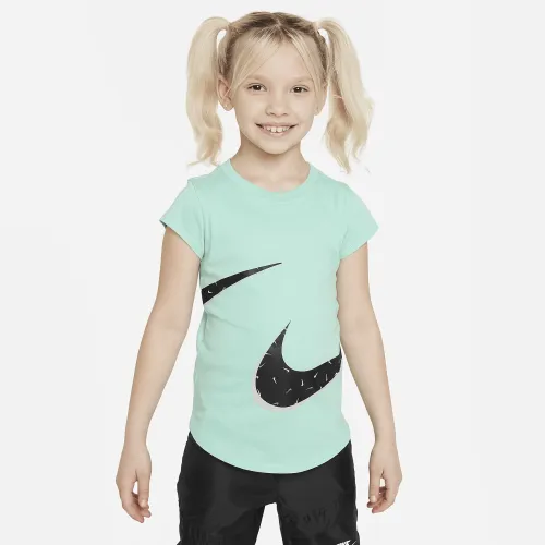 Nike Swooshfetti Logo Tee Little Kids футболка цвет зеленый