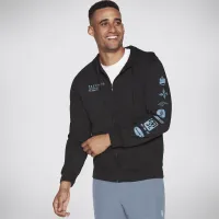 Кофта/футболка Skechers Skech-Sweats Overland Full Zip Толстовка з капюшоном MJA280BLK - Чорні