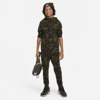 Nike Tech Fleece Big детские (для мальчиков) Camo Full-Zip Толстовка с капюшоном цвет черный