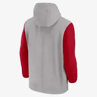Ohio State Buckeyes Sideline Pre-Game Player мужские Nike College 1/2-Zip Hooded Куртка цвет серый