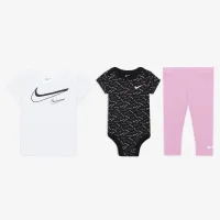Nike Swoosh Baby (0-9M) 3-Piece Logo Bodysuit набор многоцветный
