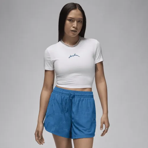 Nike Jordan жіноча Slim Cropped футболка колір білий