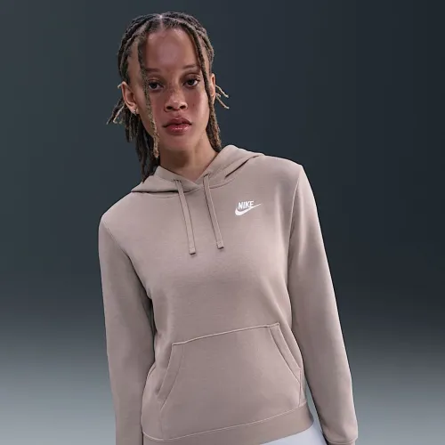 Nike Sportswear Club Fleece женская Pullover Толстовка с капюшоном цвет коричневый