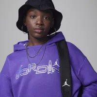 Nike Jordan Take Flight Snap Cuff Pullover Big Kids Толстовка с капюшоном цвет фиолетовый