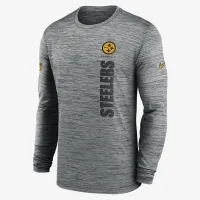 Pittsburgh Steelers Sideline Velocity чоловічі Nike Dri-FIT NFL Long-Sleeve футболка колір сірий