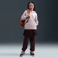 Nike Sportswear Club Fleece Big детские оверсайз Pullover Толстовка с капюшоном цвет фиолетовый
